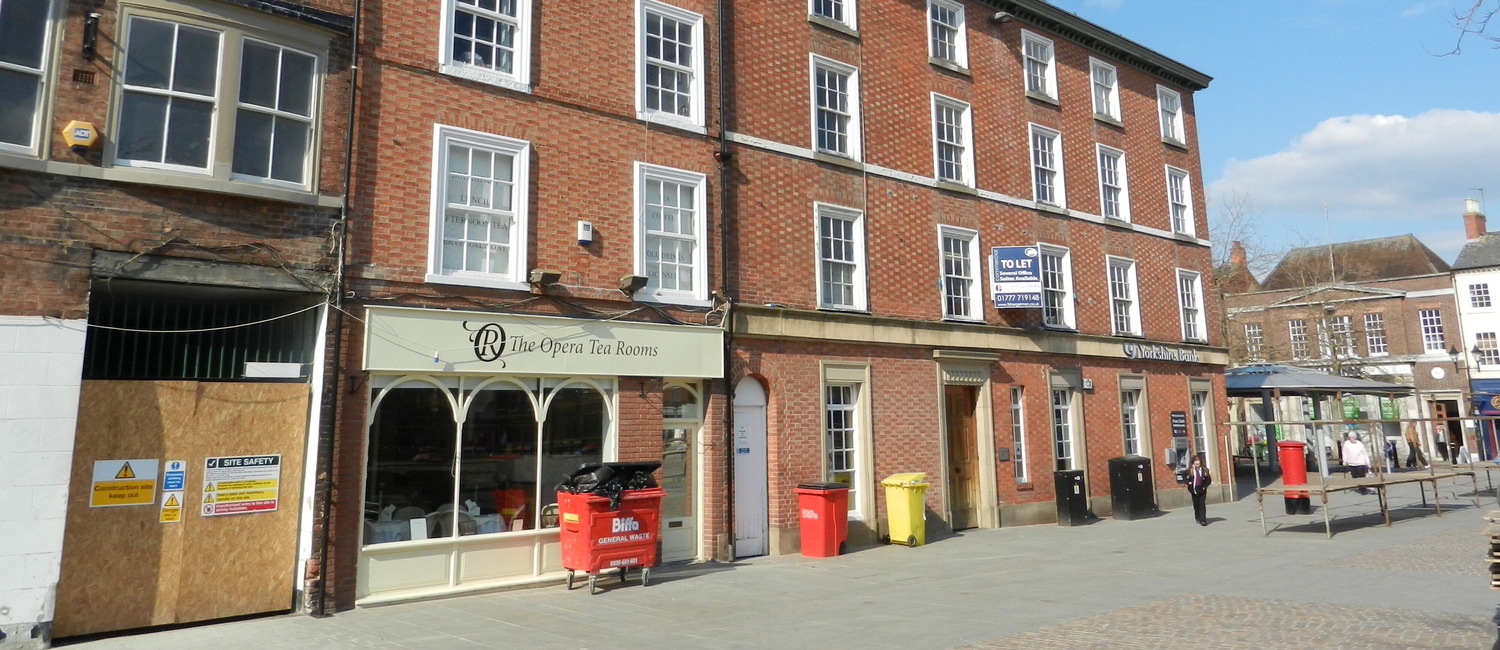 Commercial store fronts in Retford - the Opera tea rooms