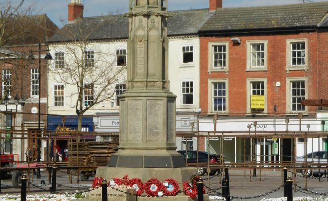 War Memorial in the centre of Retford